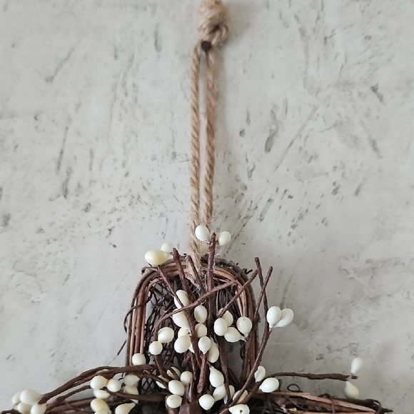 Rustic Wicker Cross with Star and White Accents - Picture 2 of 7